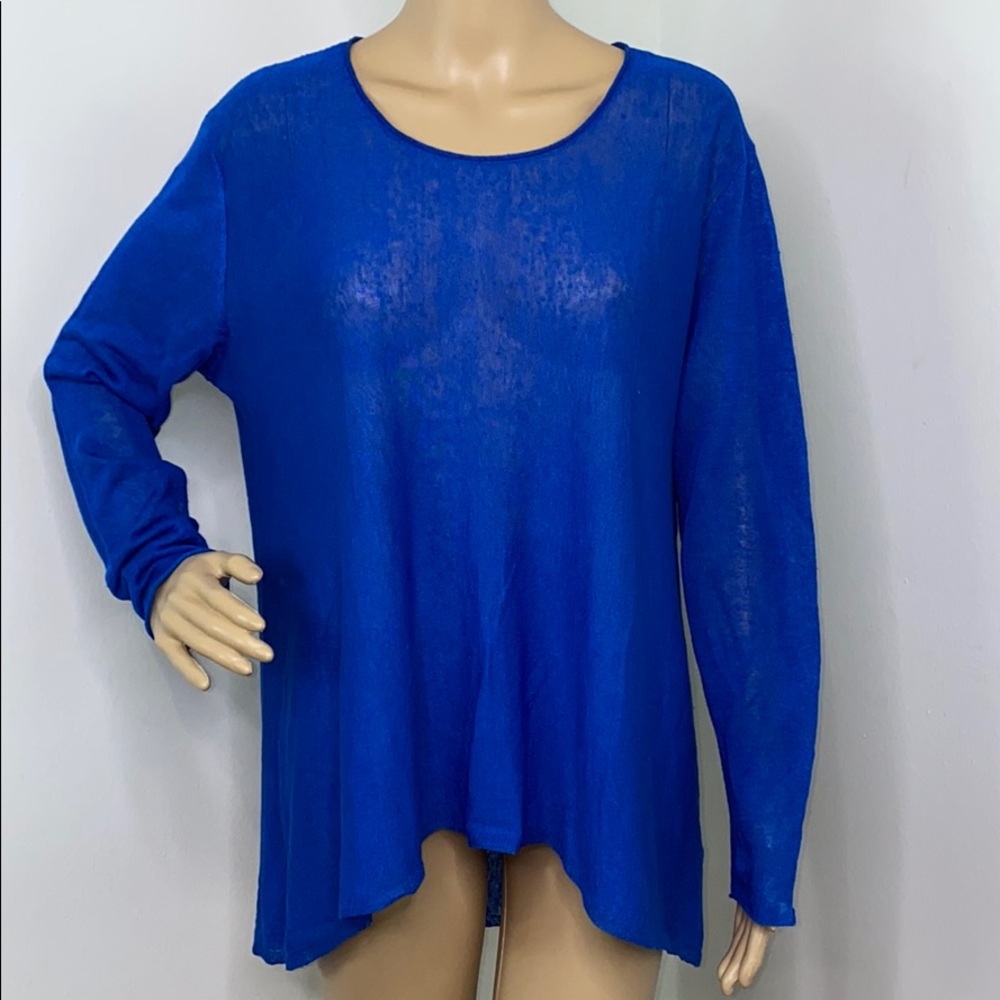 Eileen Fisher Cobalt Blue Linen Blouse